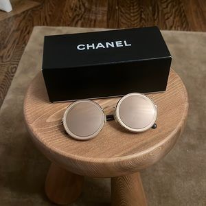 Chanel Rose Gold Tone/Pink Mirror 4226 117/4z Round Sunglasses